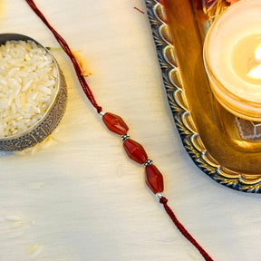 Arjun Red Onyx and Silver 925 Rakhi