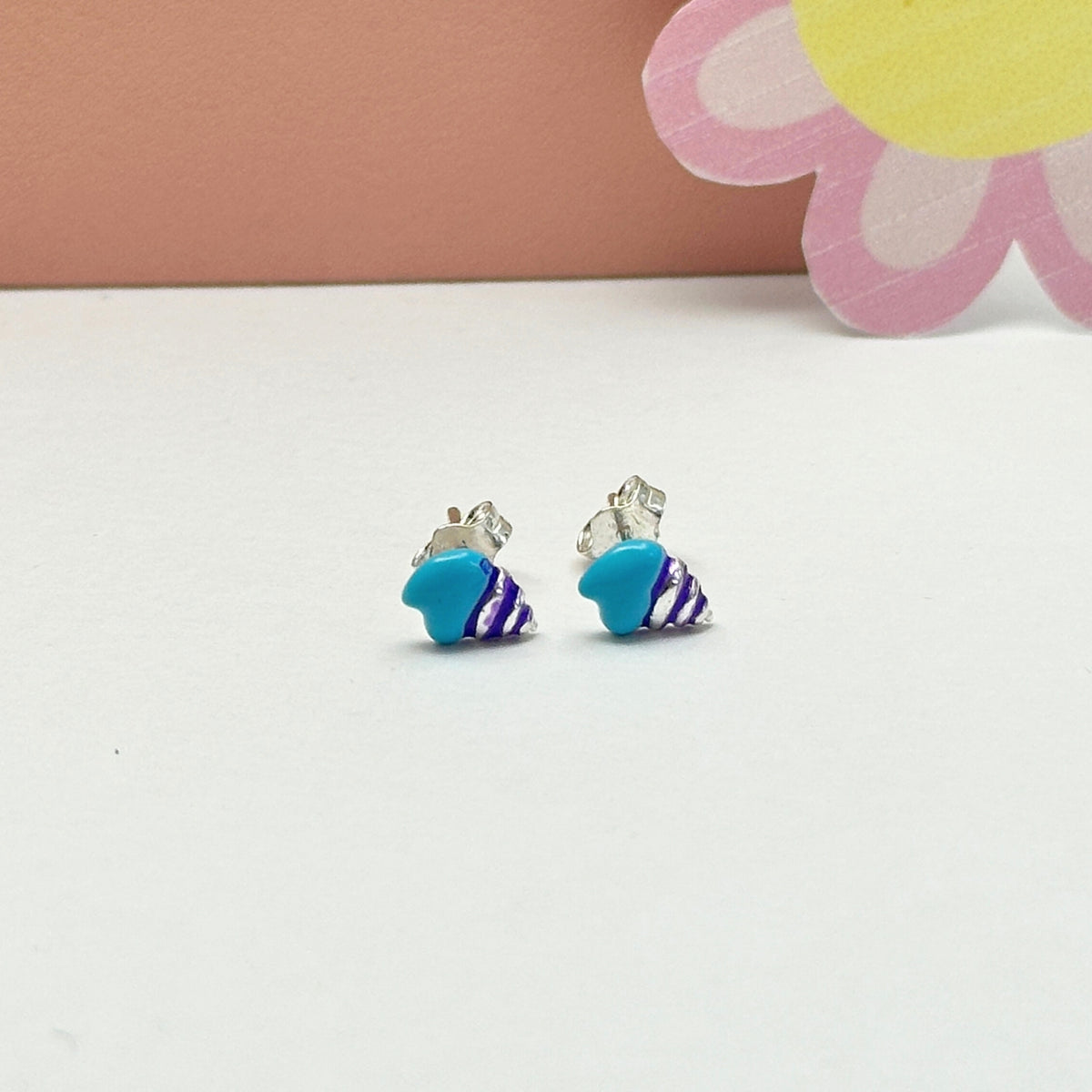 Sea Shell Shaped Silver 925 Kids Studs