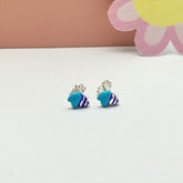 Sea Shell Shaped Silver 925 Kids Studs