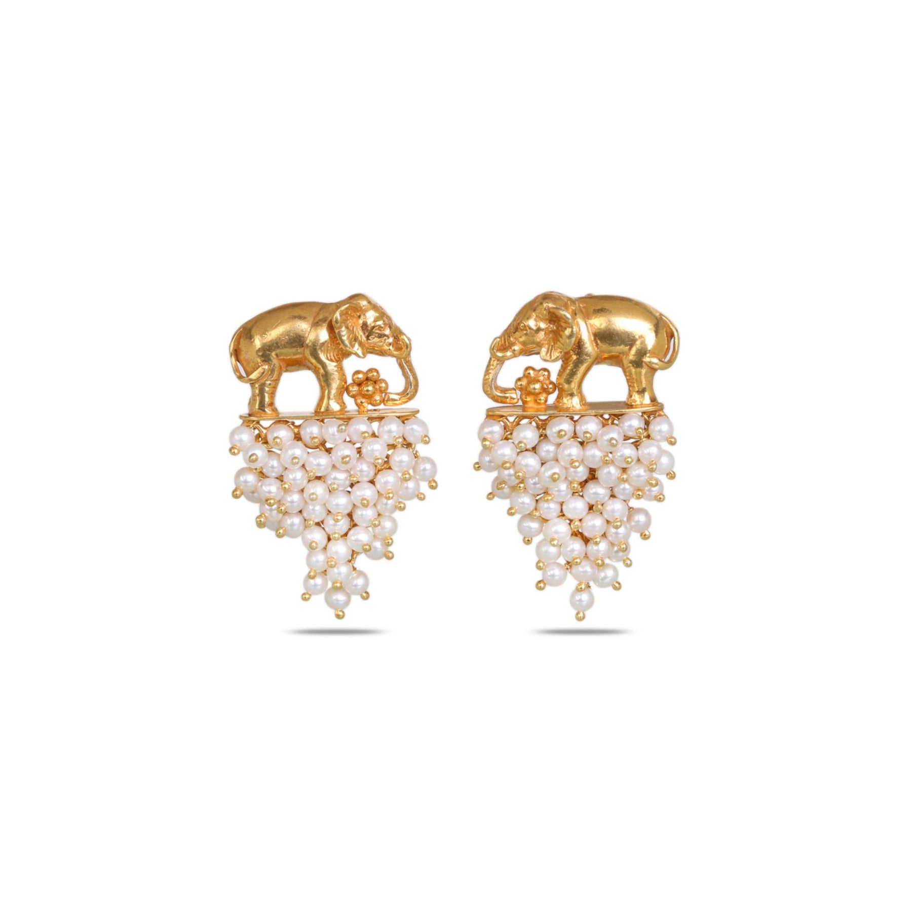 Ibha 18K Gold Plated Silver 925 Pearl Stud Earrings