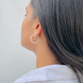 Orbit Silver Hoop Earings