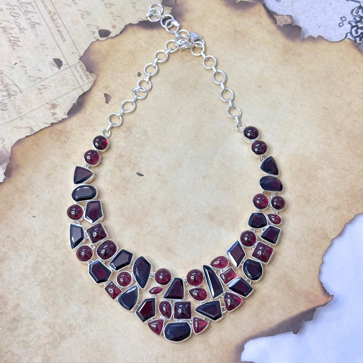Zyra Garnet Silver 925 Necklace