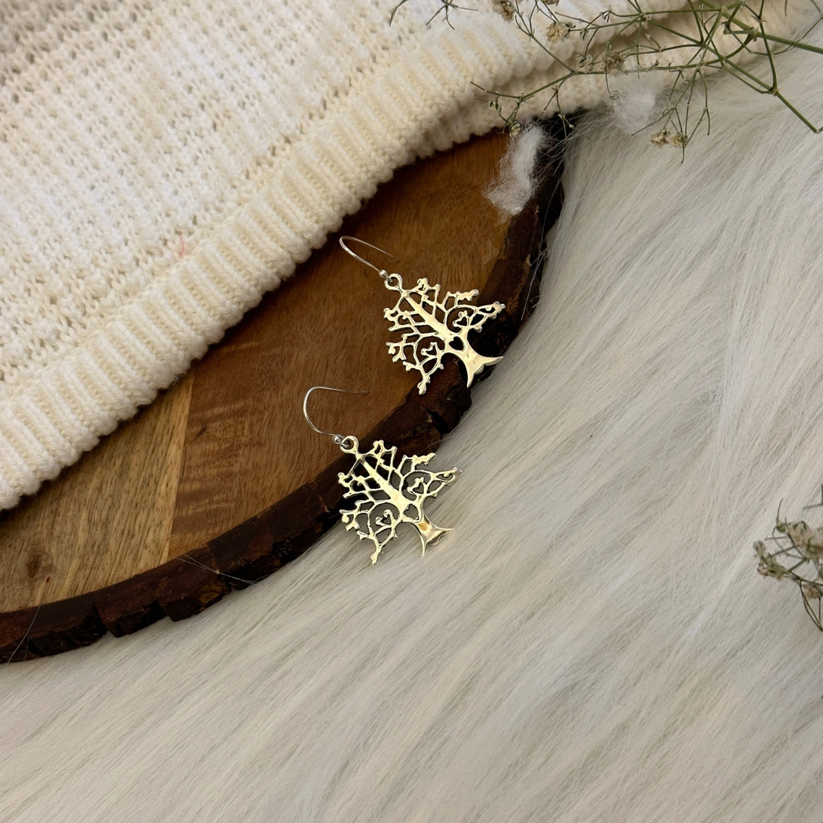 Silver Tree Earrings