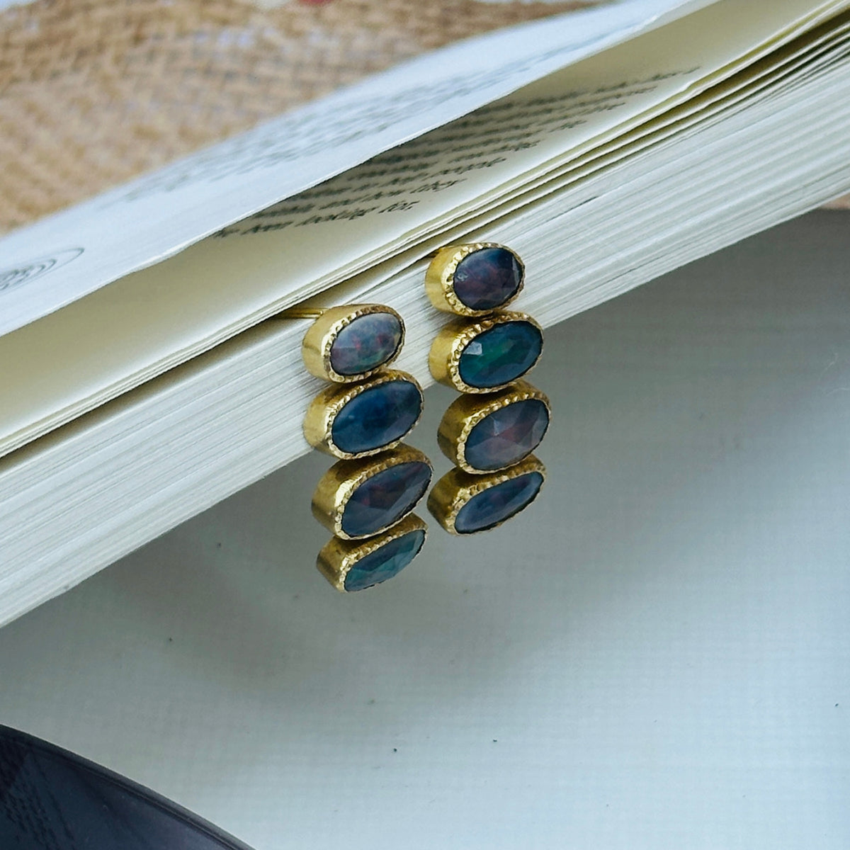 Gleam Opal 18k Gold Plated Silver 925 Earrings