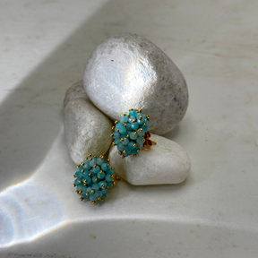 Arua Amazonite 18k Gold Plated Silver 925 Earring