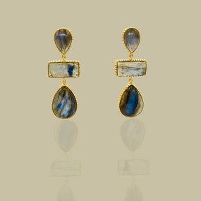 Maddie Labradorite 18K Gold Plated Silver Earrings