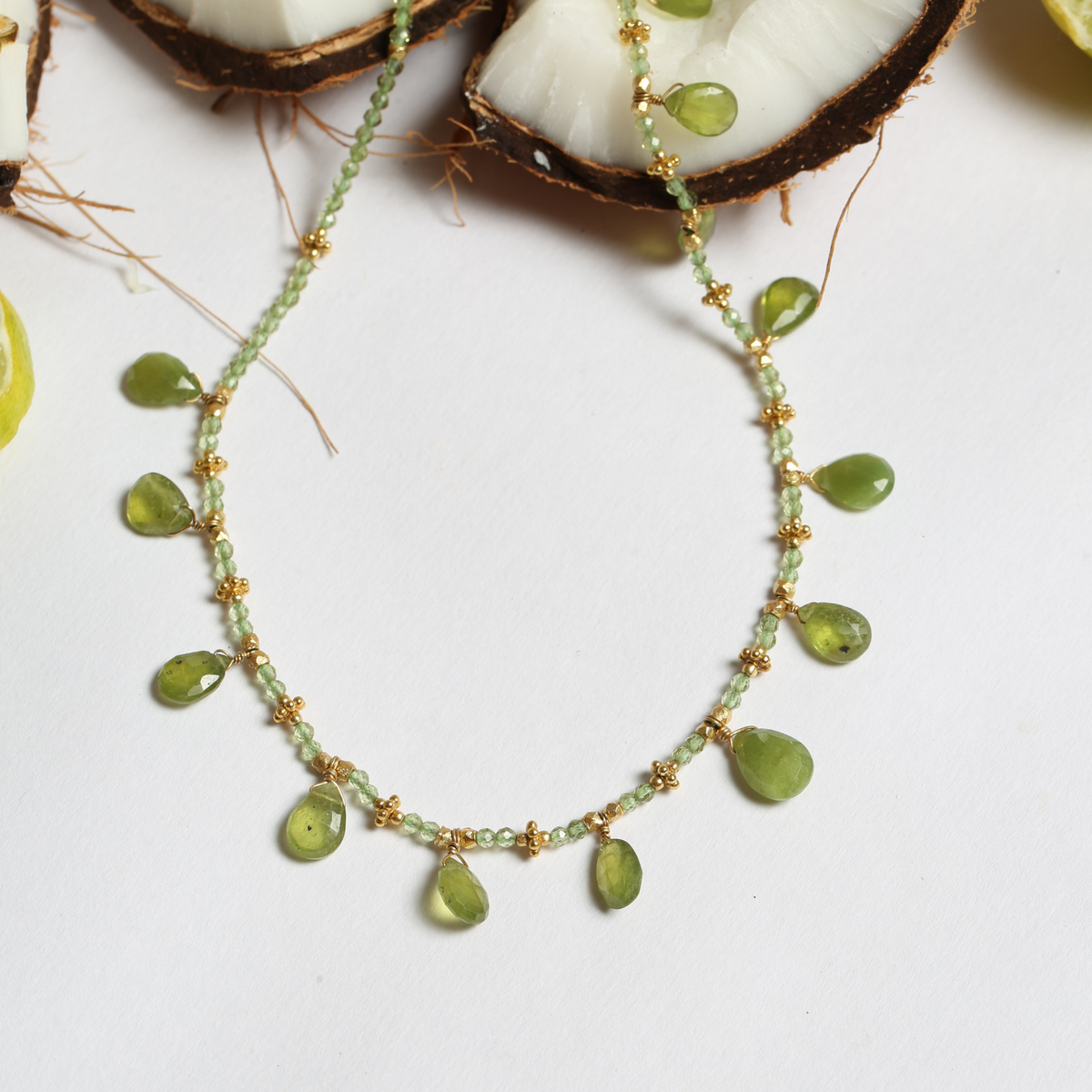 Bruck Peridot Gold Plated Silver 925 Necklace
