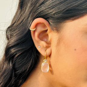 Bathon Amethyst & Moonstone 18K Gold Plated Silver 925 Love Earrings