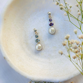 Clio Amethyst & Pearl Silver 925 Pendant