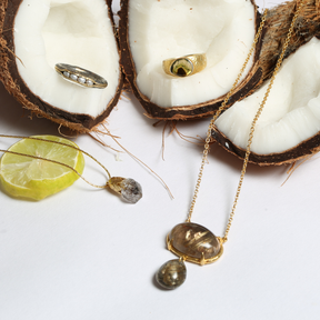 Knaw Rutile Quartz 18K Gold Plated Silver 925 Necklace