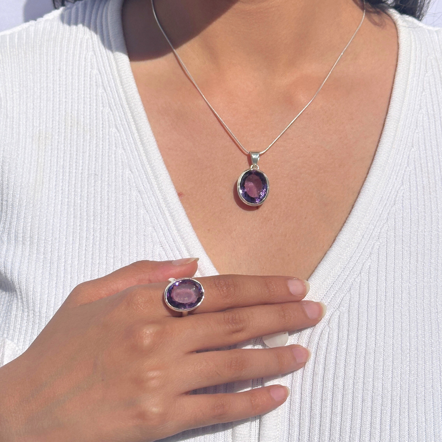 Mysa Amethyst Silver 925 Pendant