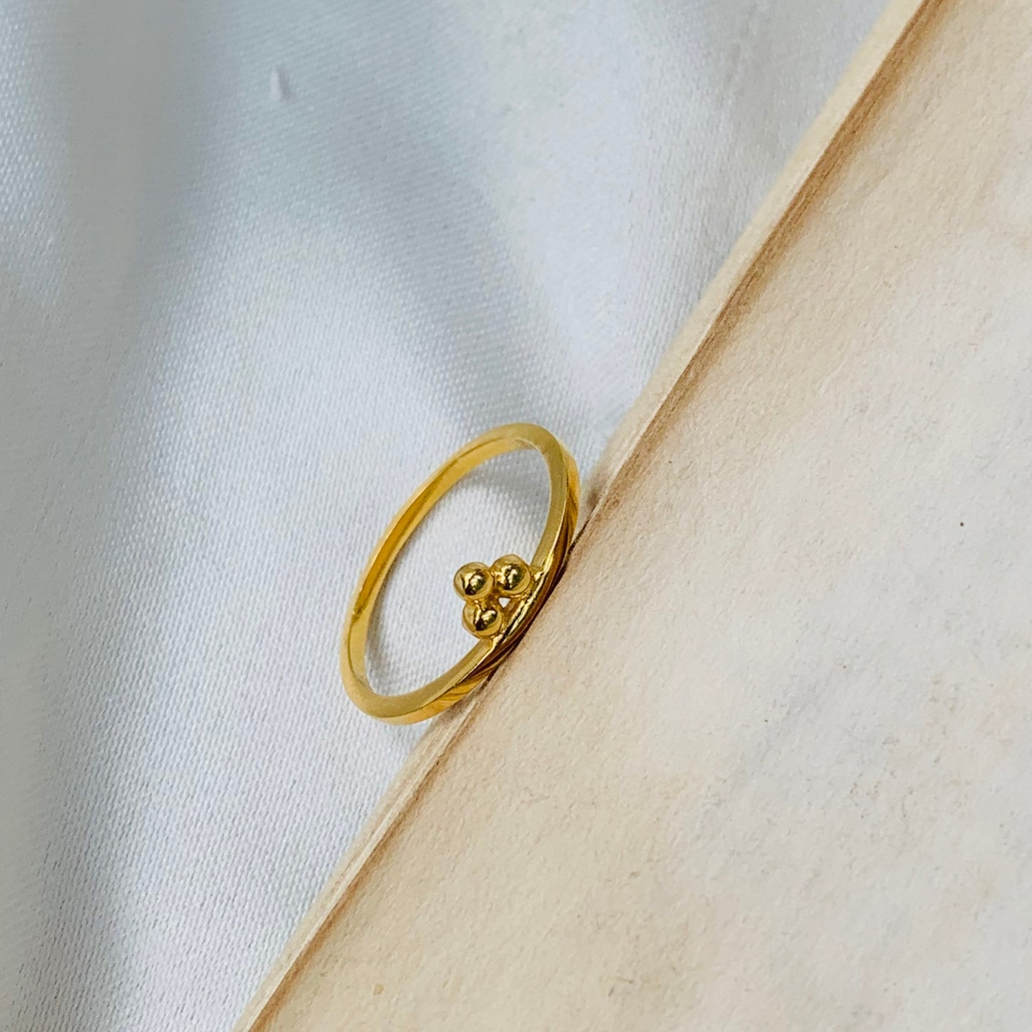 Sunrise Gold Plated Silver 925 Ring Stack