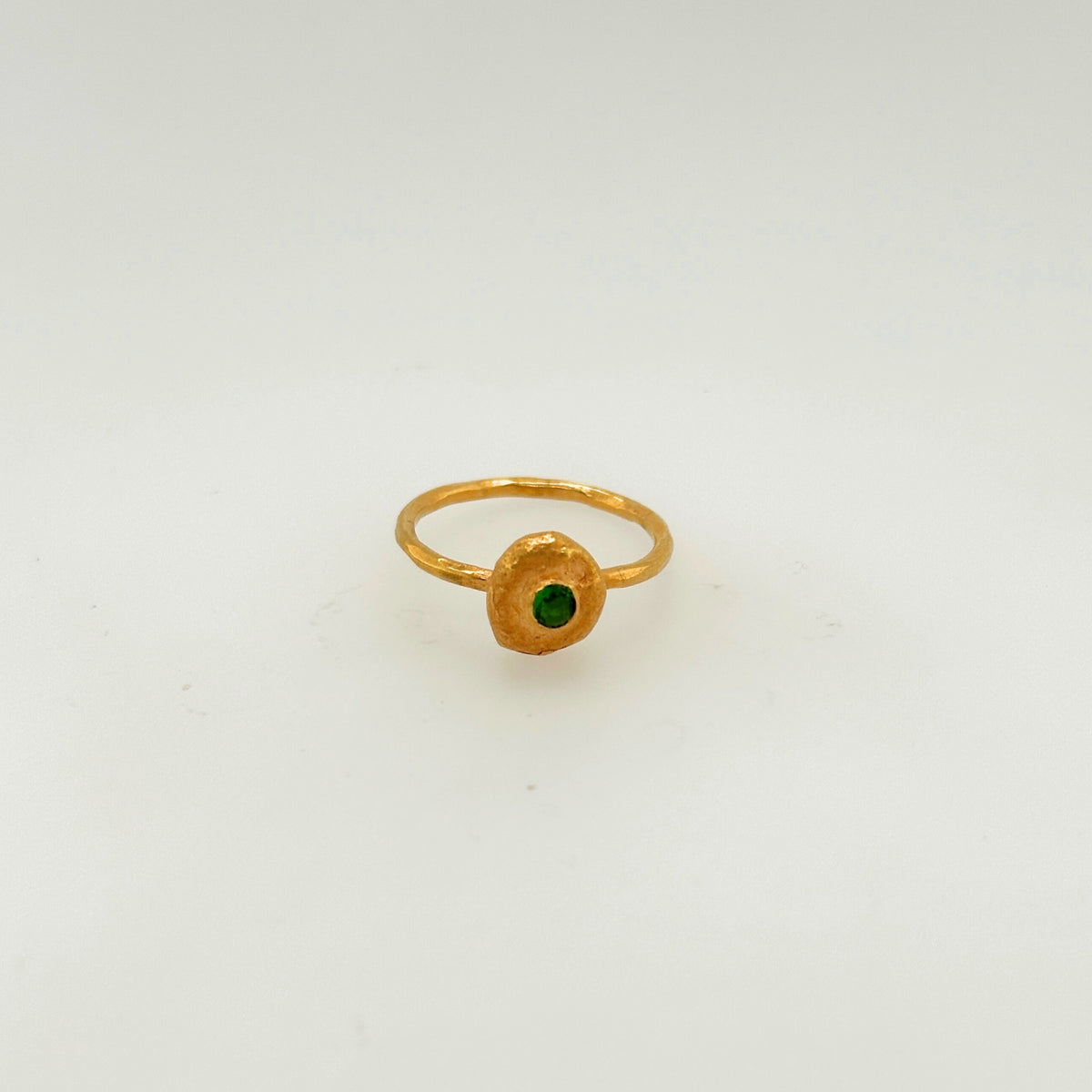 Zuree Peridot Gold Plated Silver 925 Ring