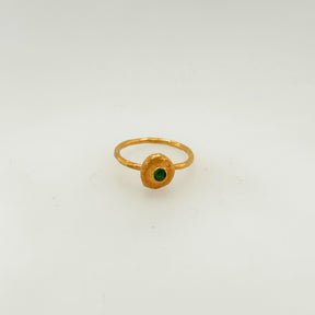 Zuree Peridot Gold Plated Silver 925 Ring