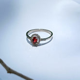 Zilvia Garnet & Peridot Gemstone Silver 925 Ring