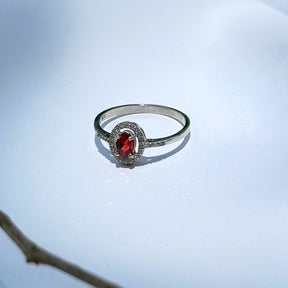 Zilvia Garnet & Peridot Gemstone Silver 925 Ring