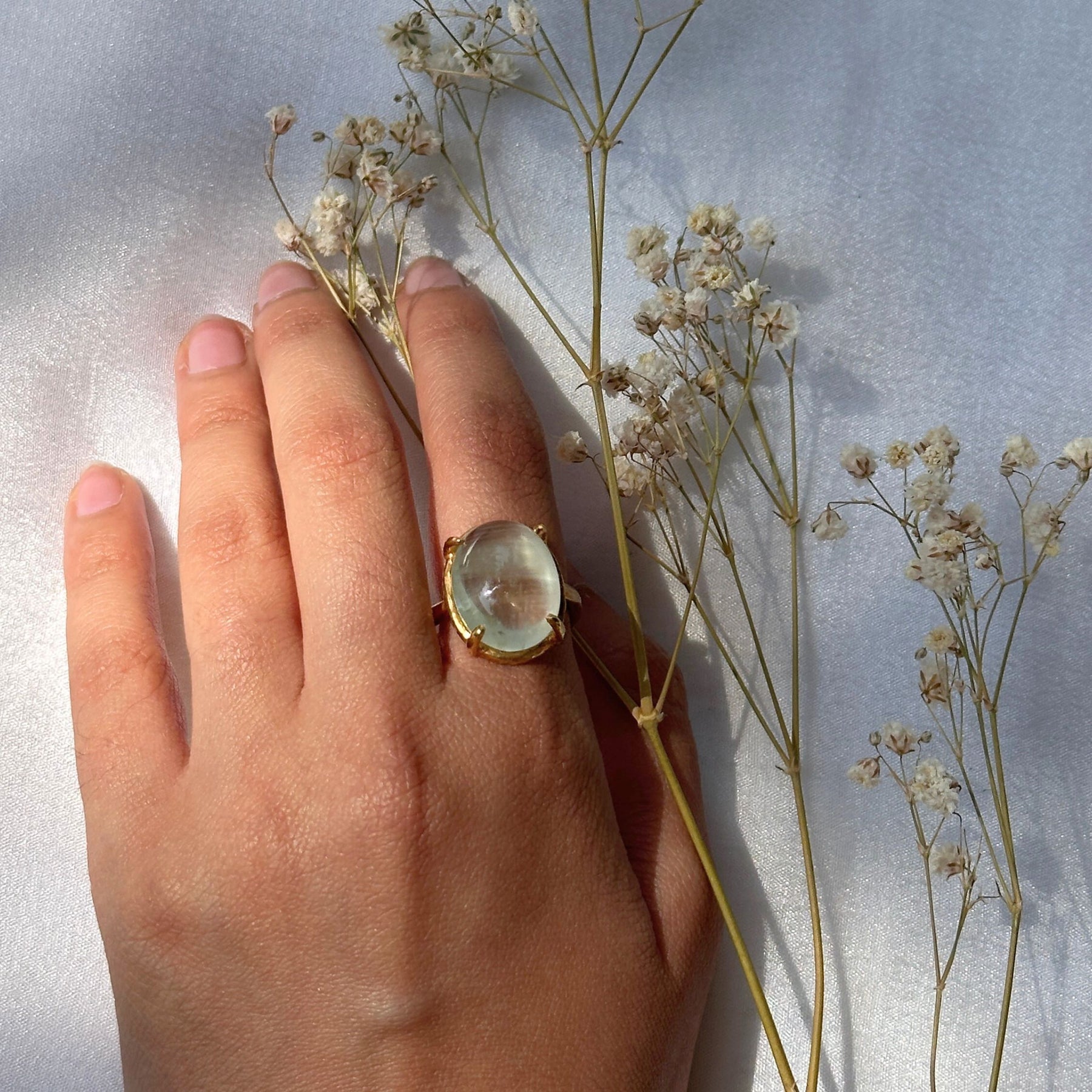 Aeris Aquamarine 18K Gold Plated Silver 925 Ring