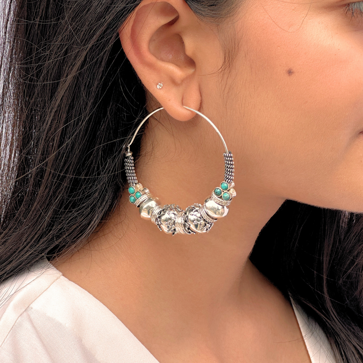 Dhavit Traditional Silver 925 Earrings