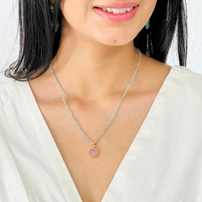 Shriyle Colorstone Gold Plated Silver 925 Necklace