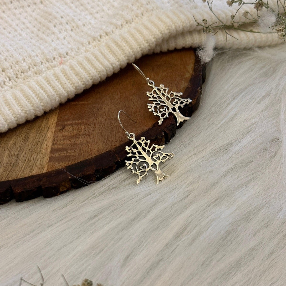 Silver Tree Earrings
