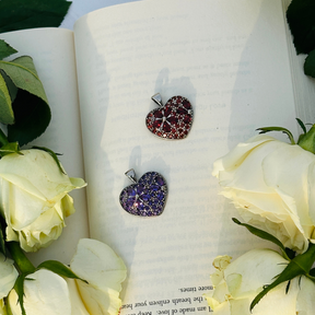 amethyst and garnet gemstone Silver 925 Heart Pendant