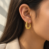 Adelis Gold Plated Silver 925 Hoop Earrings