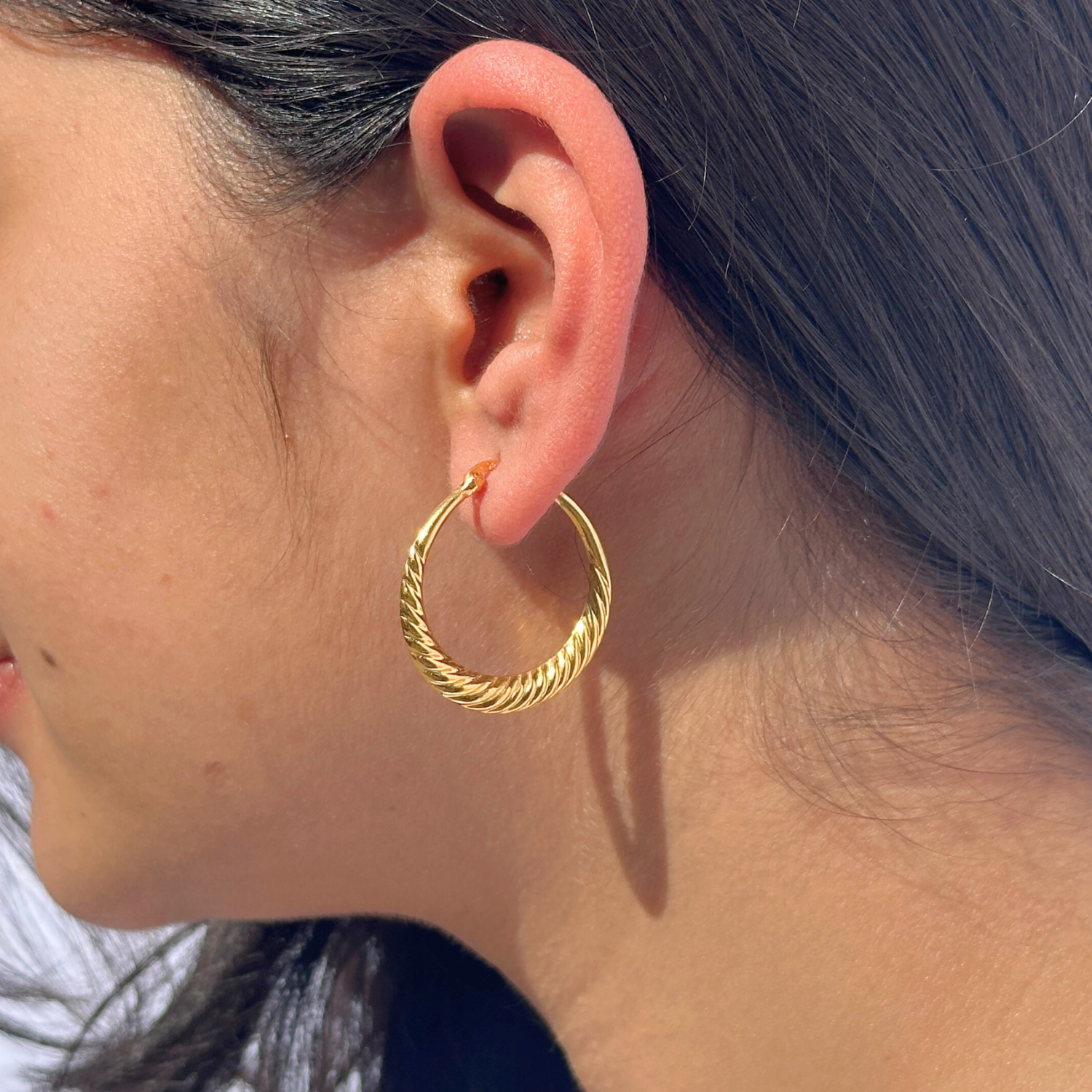 Earrings, Golden earrings, 18k gold plated silver 925 earrings