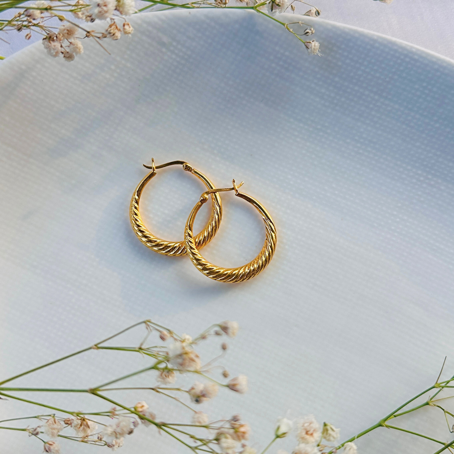 18k gold plated silver 925 earrings, Golden earrings, Hoops, Minimal earrings, earrings