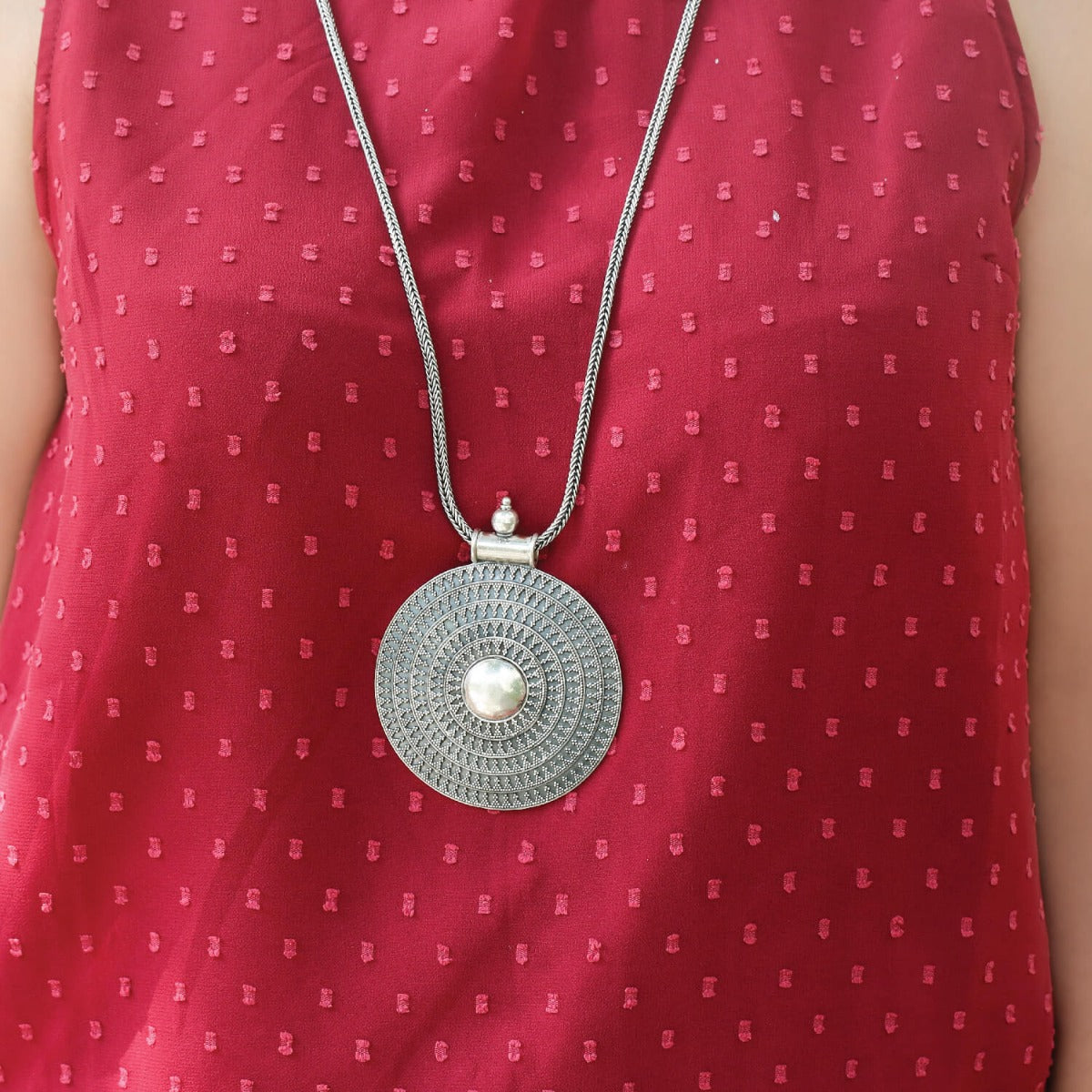 Traditional Silver Necklace, Silver 925 Tribal Necklace, Ethnic Sterling Silver Necklace, Handcrafted Silver Necklace,Vintage Silver 925 Necklace