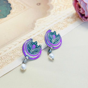 Festive Enamel Silver 925 Earrings