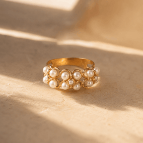 Anaya 18K Gold Plated Silver 925 Pearls Ring
