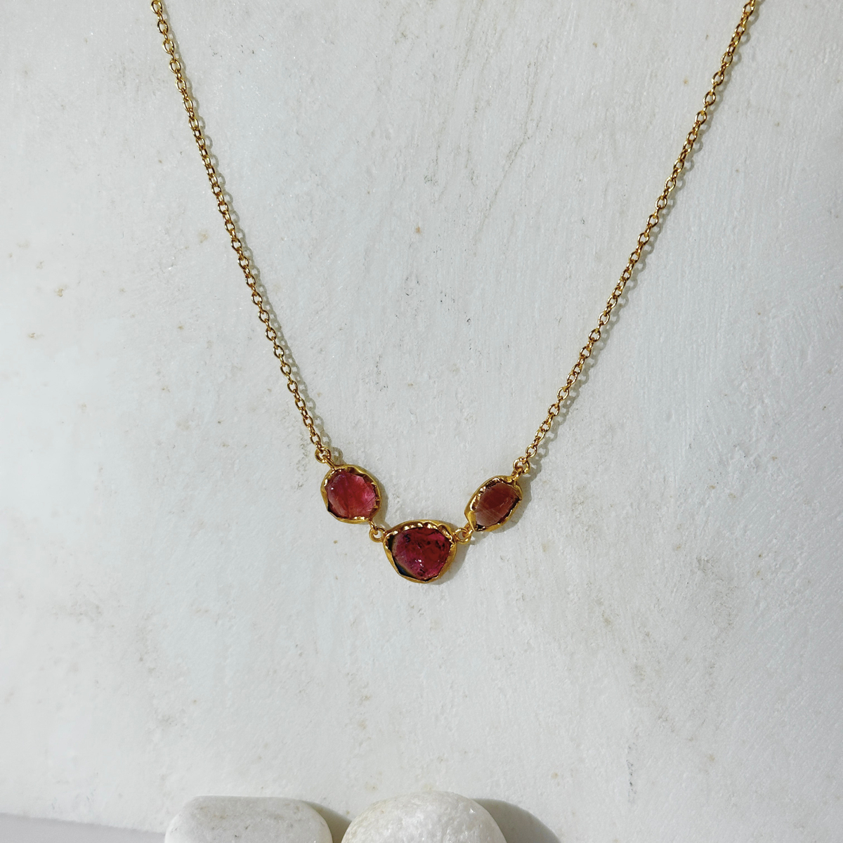 Yeu Tourmaline 18k Gold Plated Silver 925 Necklace