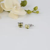 Charming Lemon Quartz Silver Cufflinks