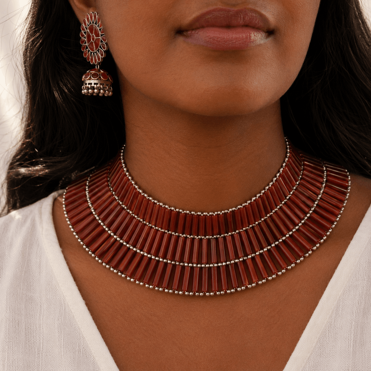 Ara Coral Silver 925 Necklace