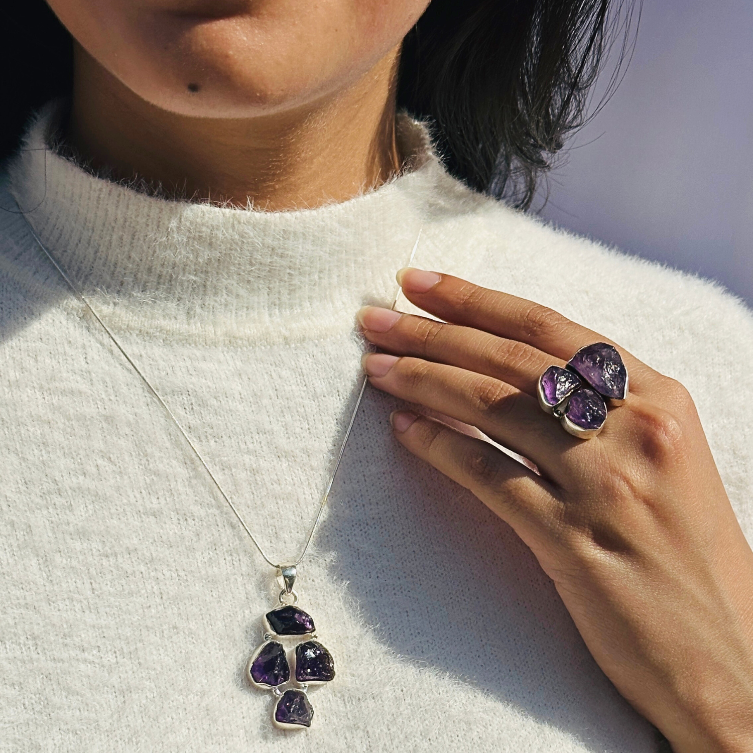  Buy amethyst gemstone 925 sterling silver ring online in India