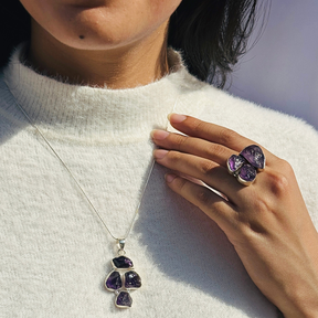  Buy amethyst gemstone 925 sterling silver ring online in India