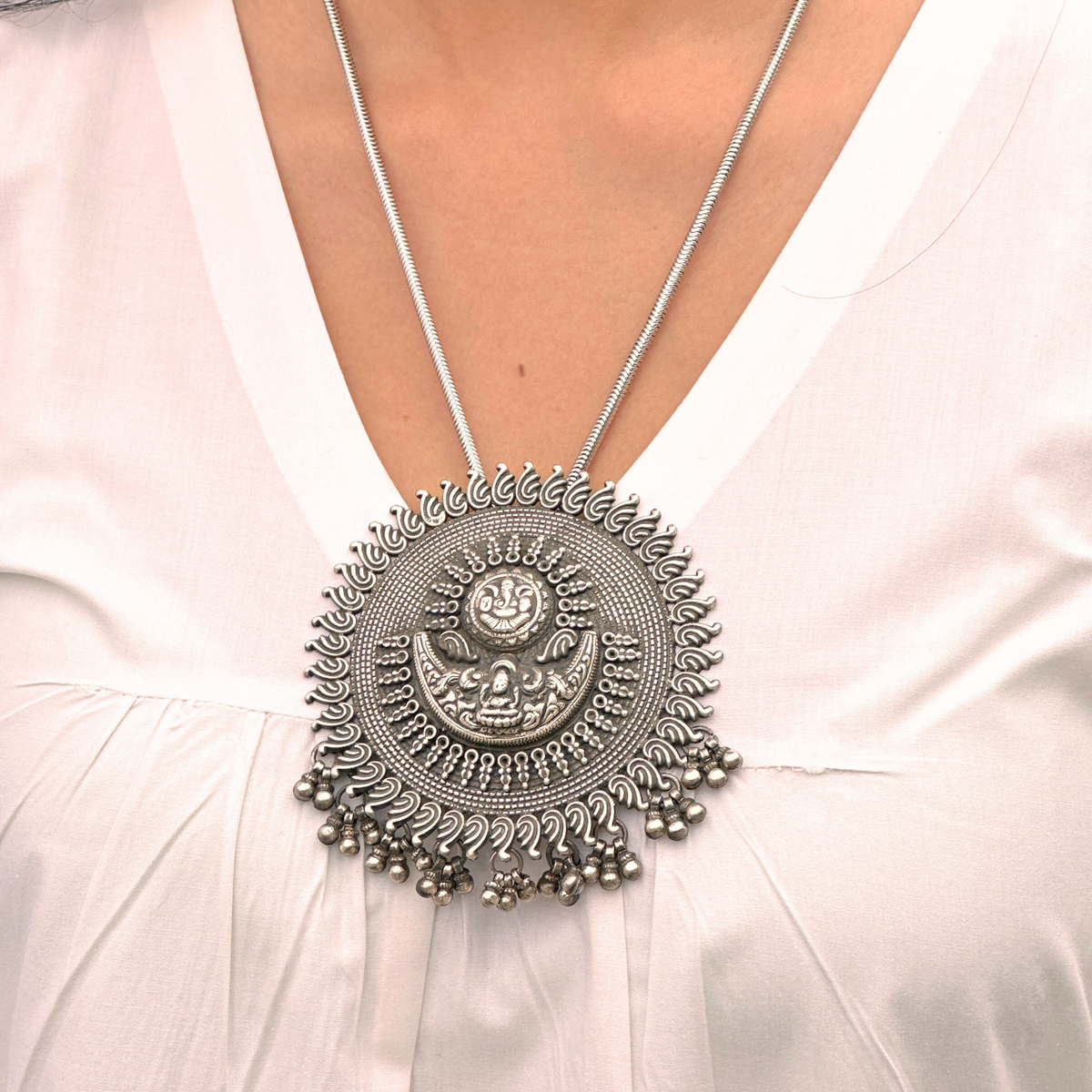 Traditional Silver 925 Pendant, Silver Ethnic Pendant, Sterling Silver Tribal Pendant, Handcrafted Silver Pendant, Vintage Style Silver Pendant