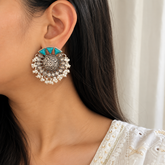 Chandrika Round Silver 925 Earrings