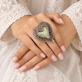Charismatic Heart Shaped Silver Ring