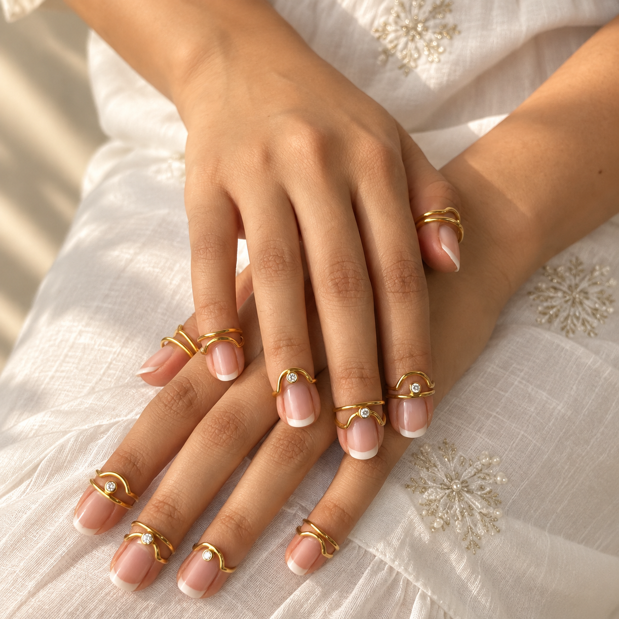 Mani 18K Gold Plated Silver 925 Nail Ring
