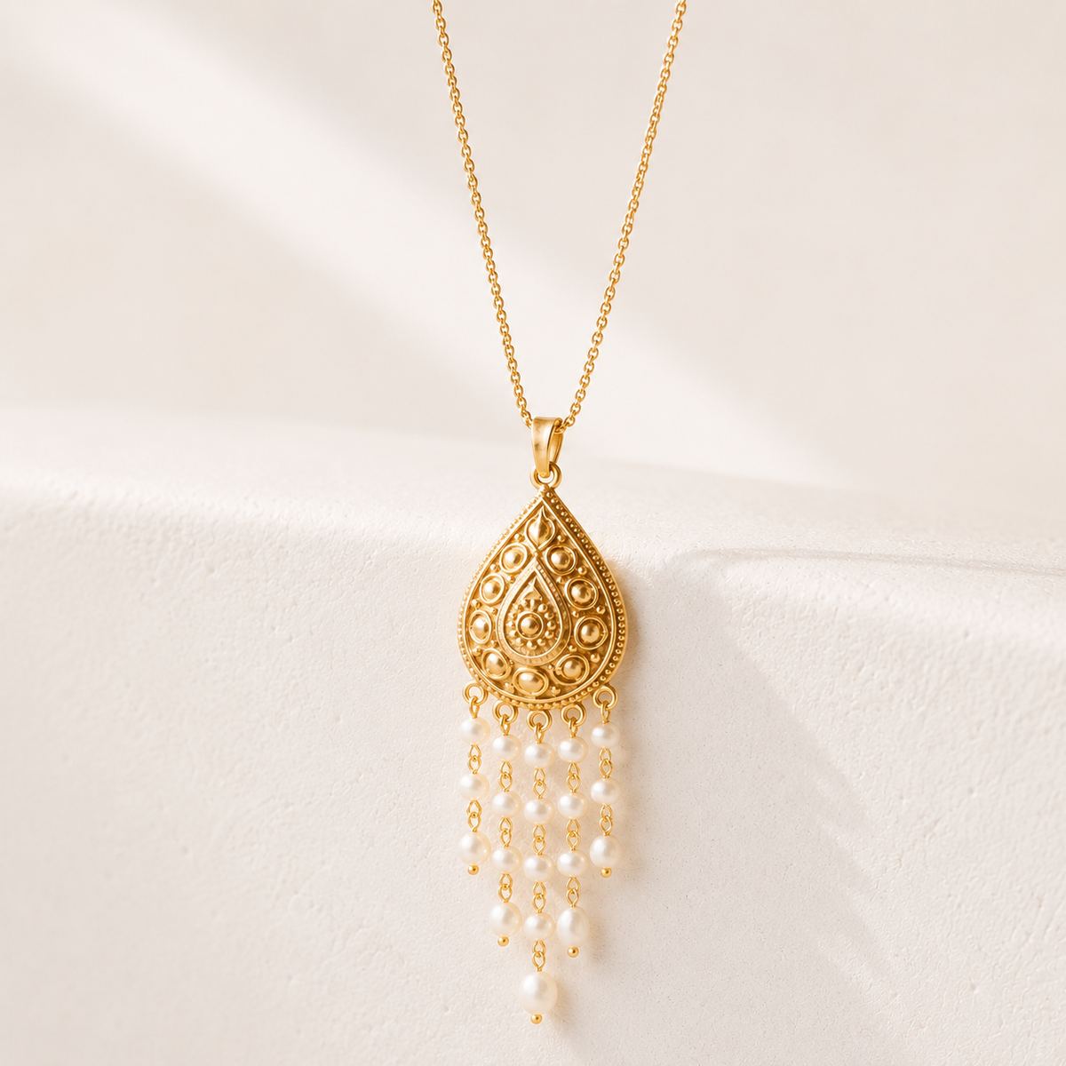 Svara 18K Gold Plated Silver 925 Pearl Pendant