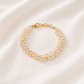 Kridha 18K Gold Plated Silver 925 Pearl Bracelet