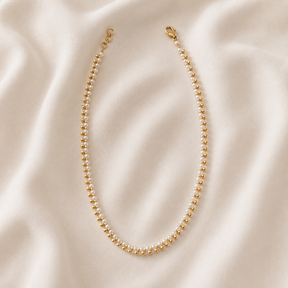 Siraht 18K Gold Plated Silver 925 Pearls Necklace