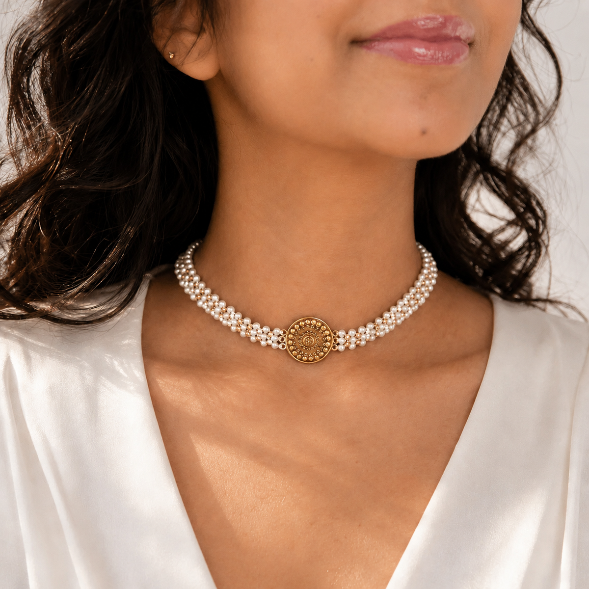 Mriyan 18K Gold Plated Silver 925 Choker Necklace