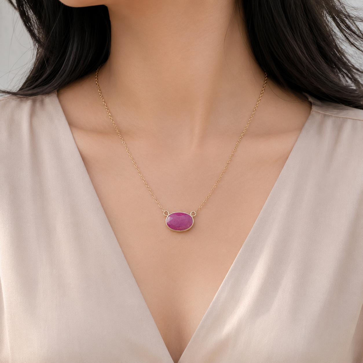 Roseate Gold Plated Silver Necklace