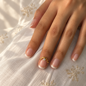 Mani 18K Gold Plated Silver 925 Nail Ring