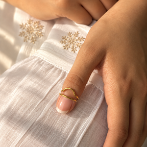 Riva 18K Gold Plated Silver 925 Nail Ring