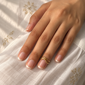 Rohini 18K Gold Plated Silver 925 Nail Ring Set