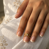 Esha 18K Gold Plated Silver 925 Nail Ring