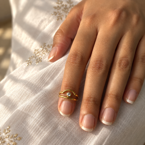 Rohini 18K Gold Plated Silver 925 Nail Ring Set